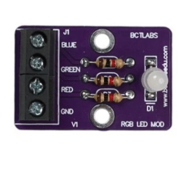 5mm Diffused RGB LED Module with Through-Hole Resistors